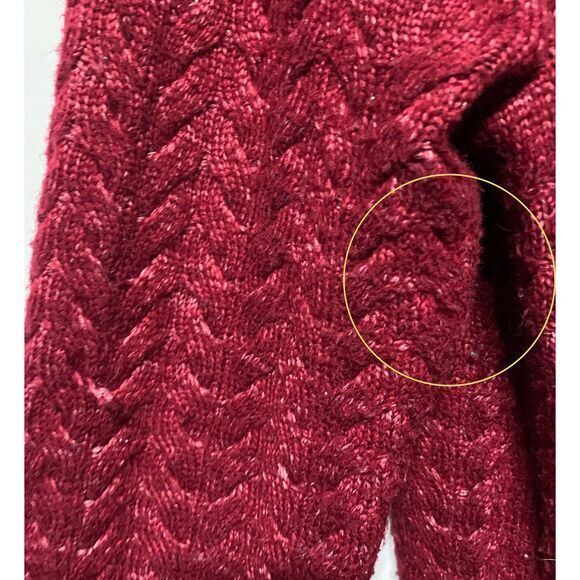 Michael Kors Sweater Women XL Wine Red Long Sleeve Cableknit Turtleneck Pullover - Picture 12 of 12